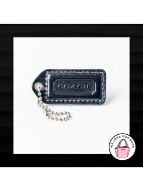 2" Medium COACH BLACK PATENT LEATHER KEY FOB